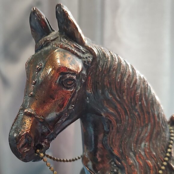 Antique New Haven Mantle Clock Western Horse Clock - Picture 2 of 9